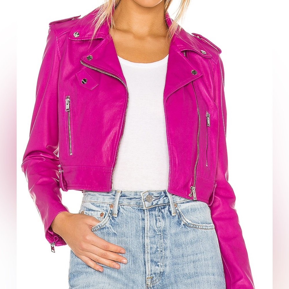 LAMARQUE Pink Leather Jacket